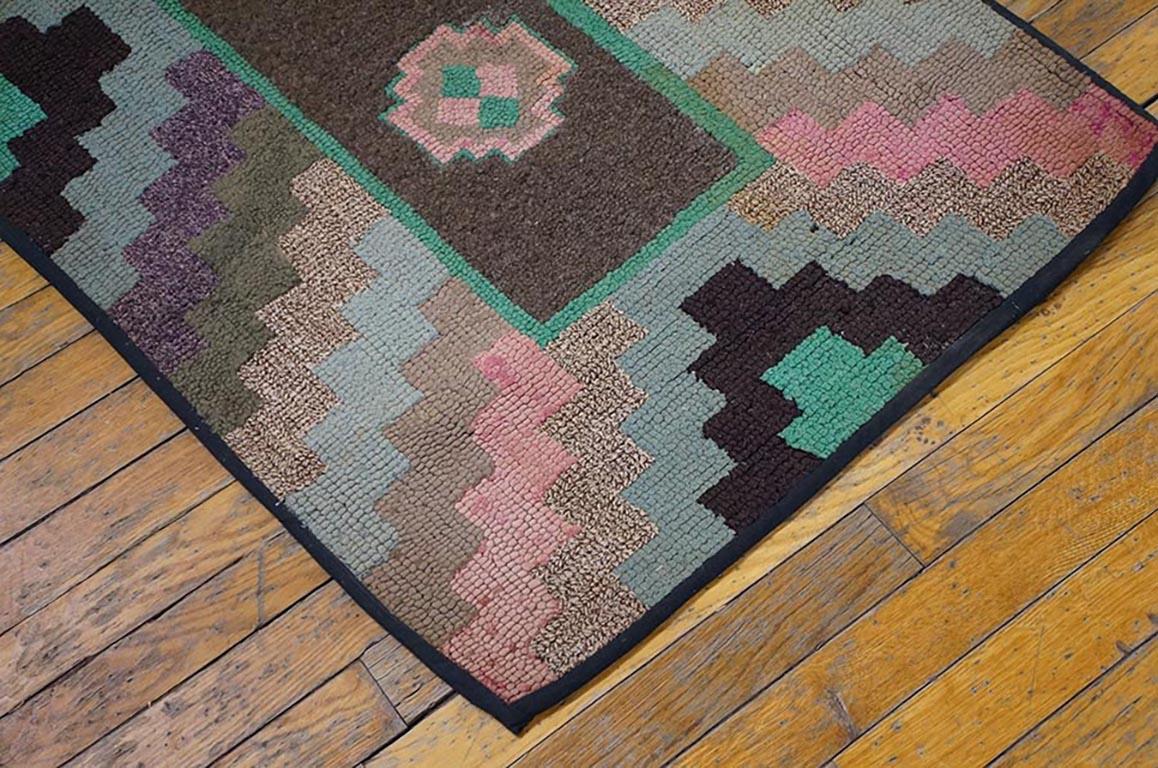 Antique American hooked rug, size: 2'2