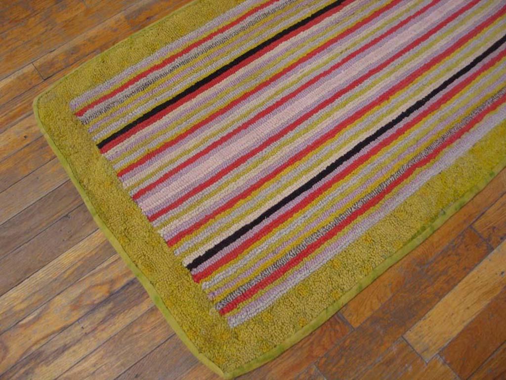 Hand-Woven Early 20th Century American Hooked Rug ( 2'3