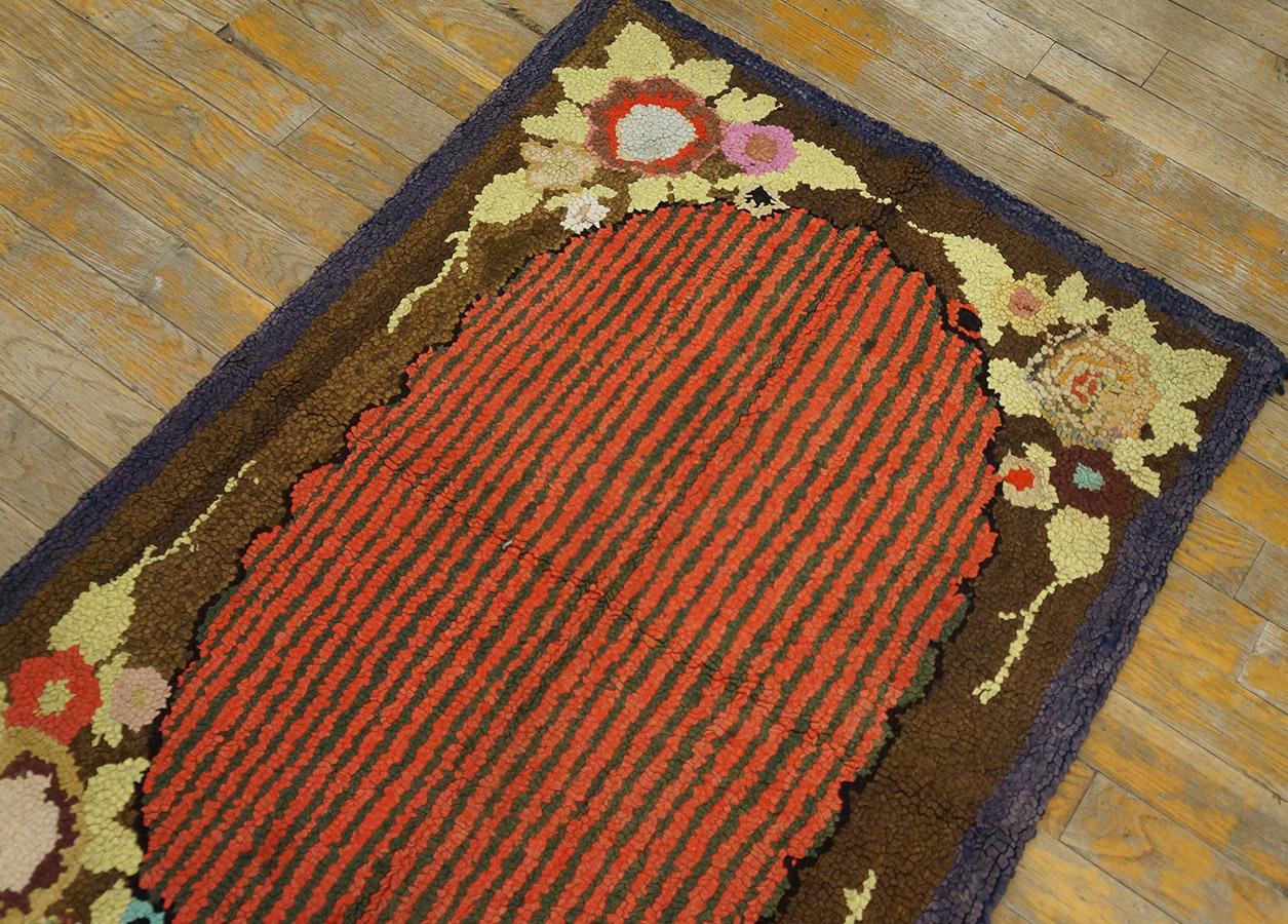 Mid-20th Century Early 20th Century American Hooked Rug ( 2'3