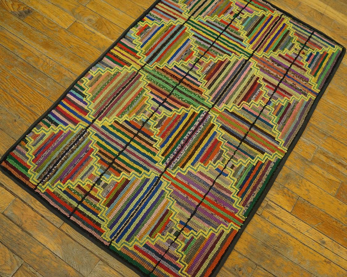 Antique American Hooked Rug 2'3
