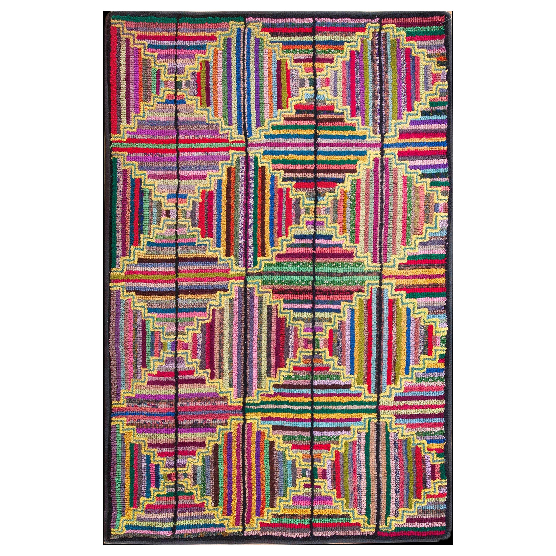 Tapis américain ancien à capuche 2'3" x3'5"