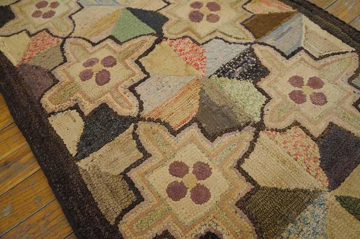 Antique American Hooked Rug 2' 3