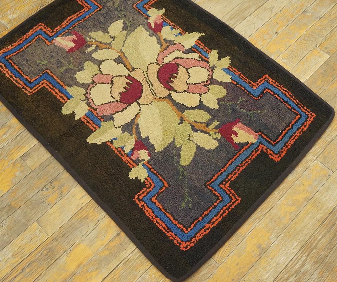 Early 20th Century American Hooked Rug ( 2'3