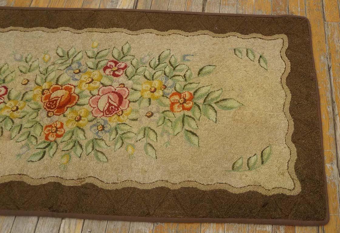 Hand-Woven Antique American Hooked Rug For Sale