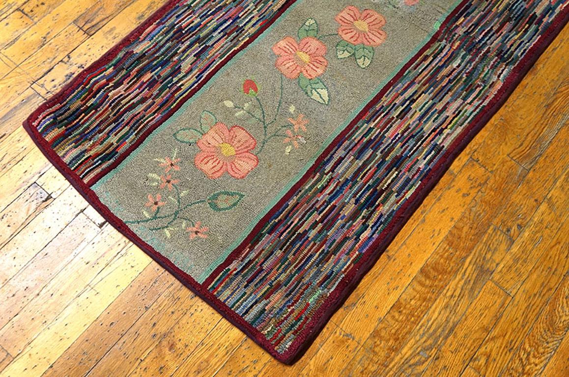 Hand-Woven 1930s American Hooked Rug ( 2'4