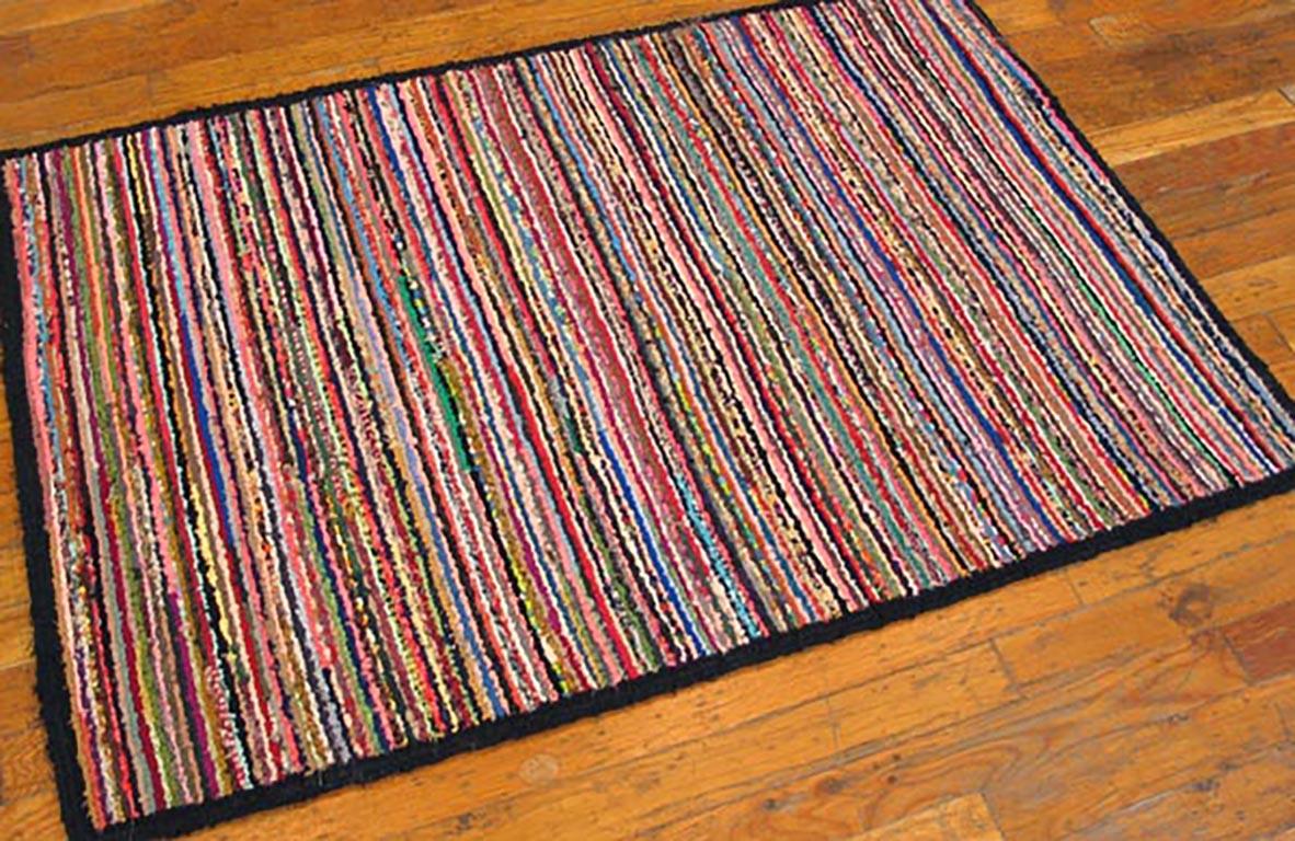 Antique American hooked rug, measures: 2'4