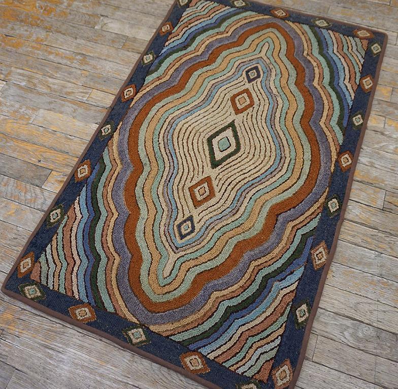 Mid 20th Century American Hooked Rug ( 2'4