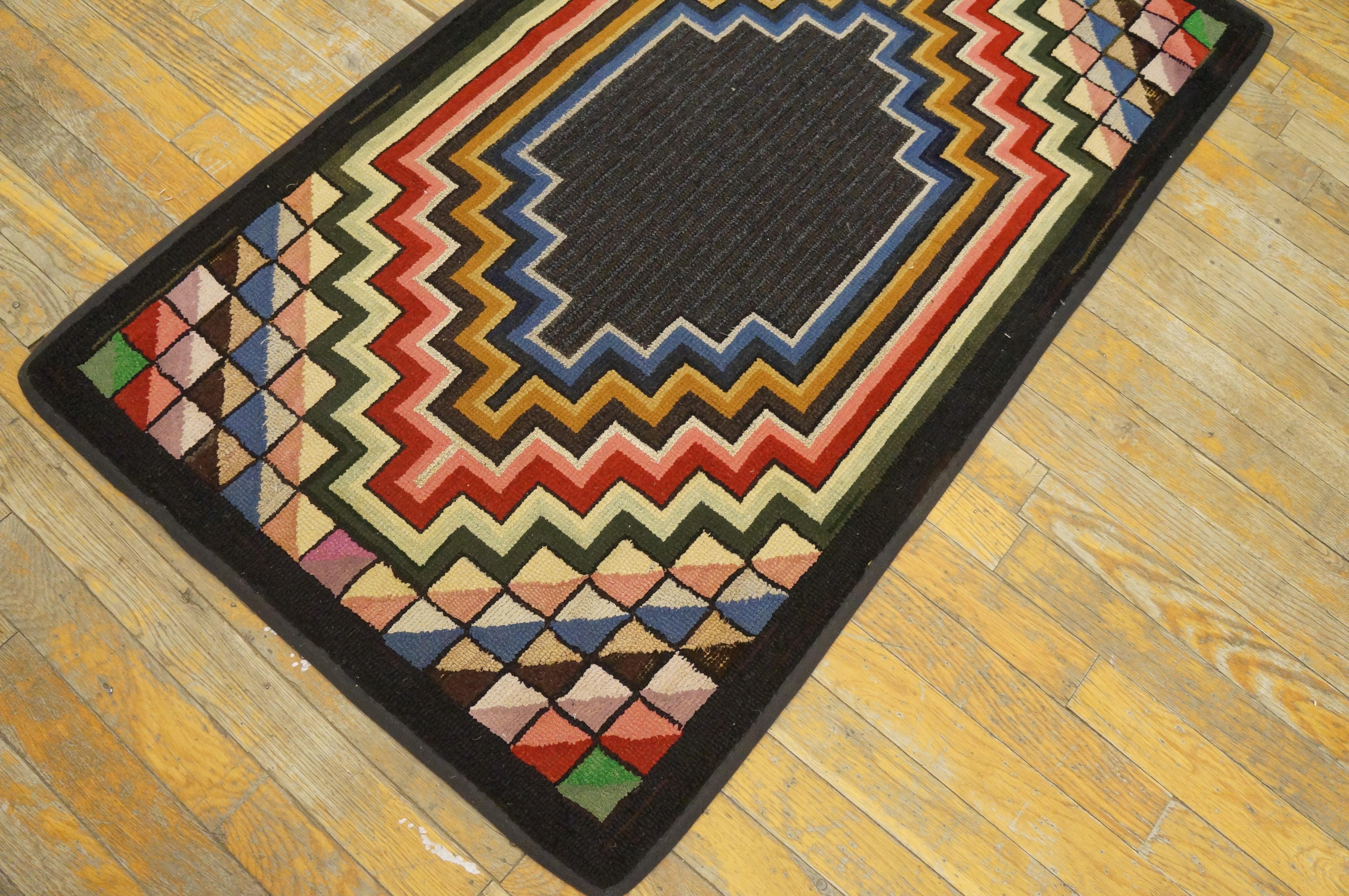 Antique American Hooked Rug In Good Condition In New York, NY