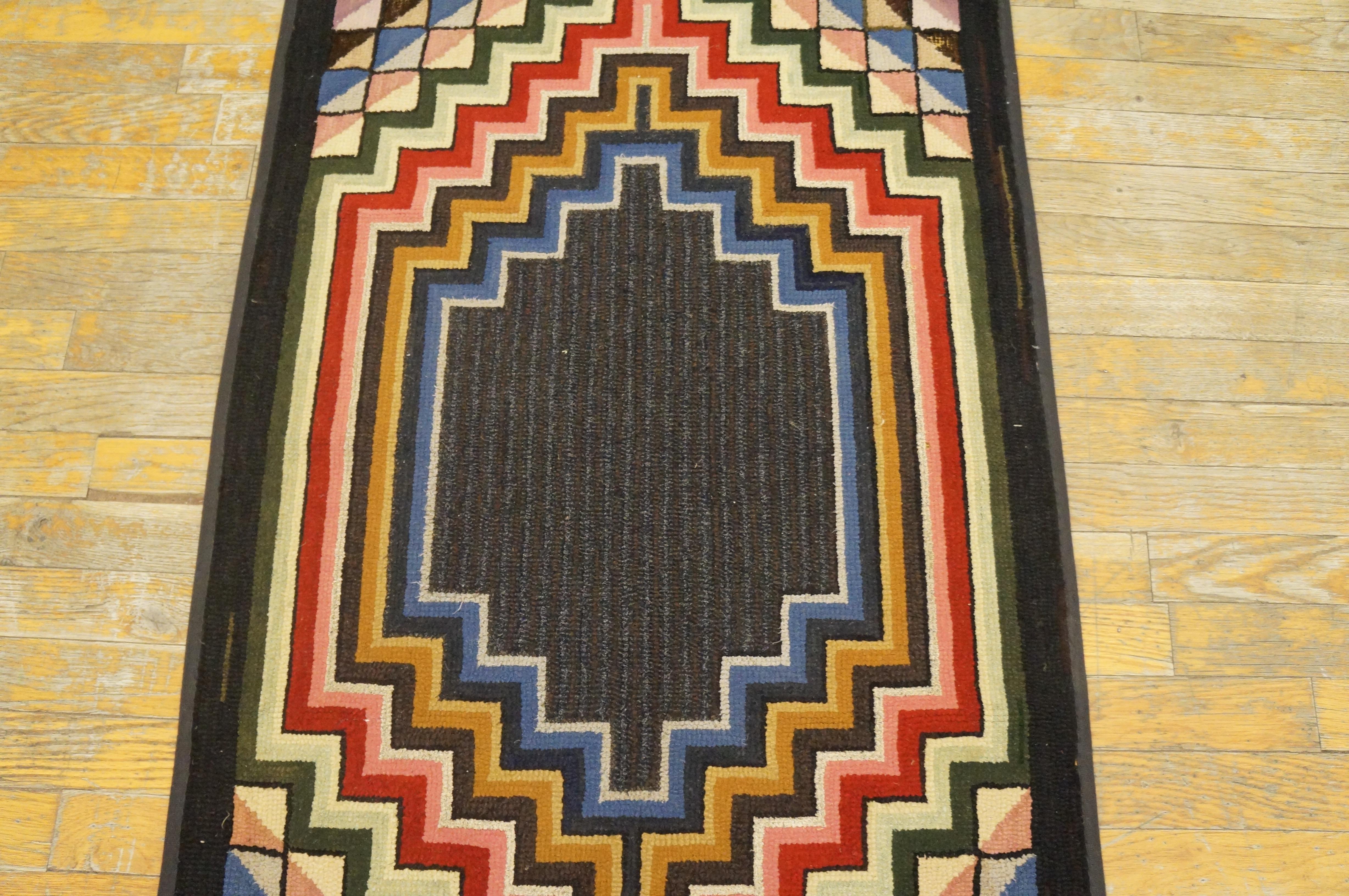 Mid-20th Century Antique American Hooked Rug