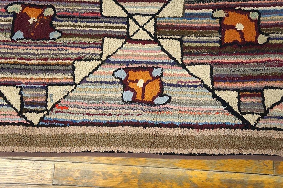 Mid-20th Century Antique American Hooked Rug For Sale