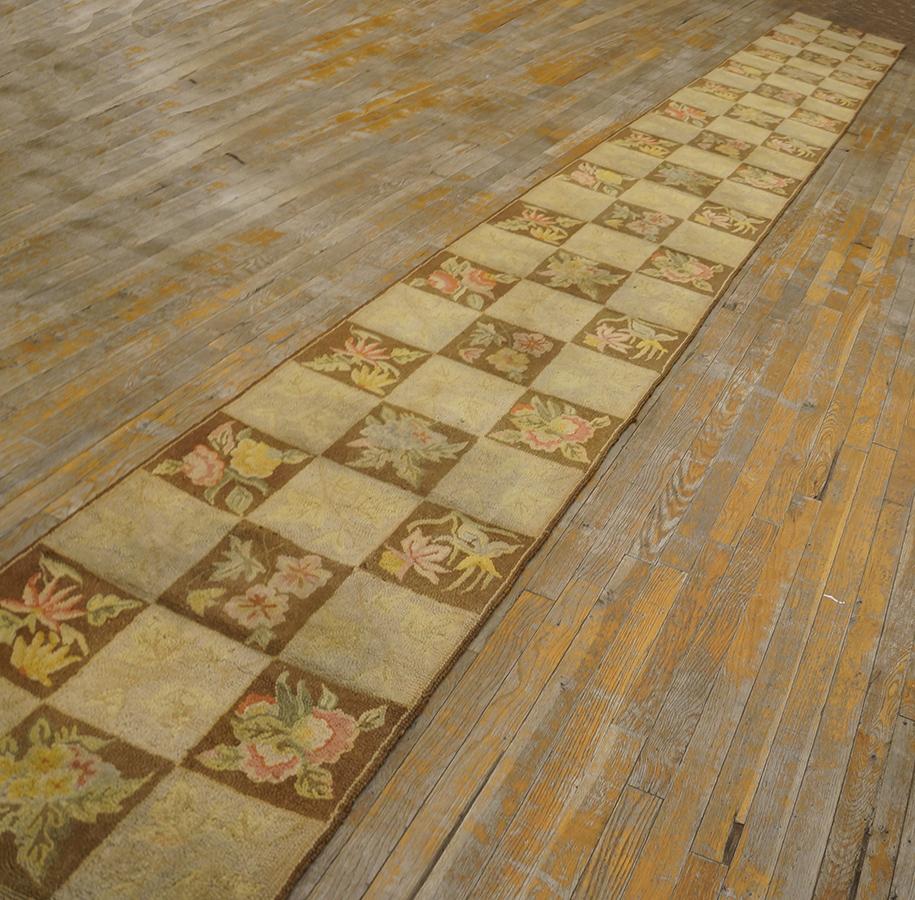Antique American hooked rug, Size: 2'4