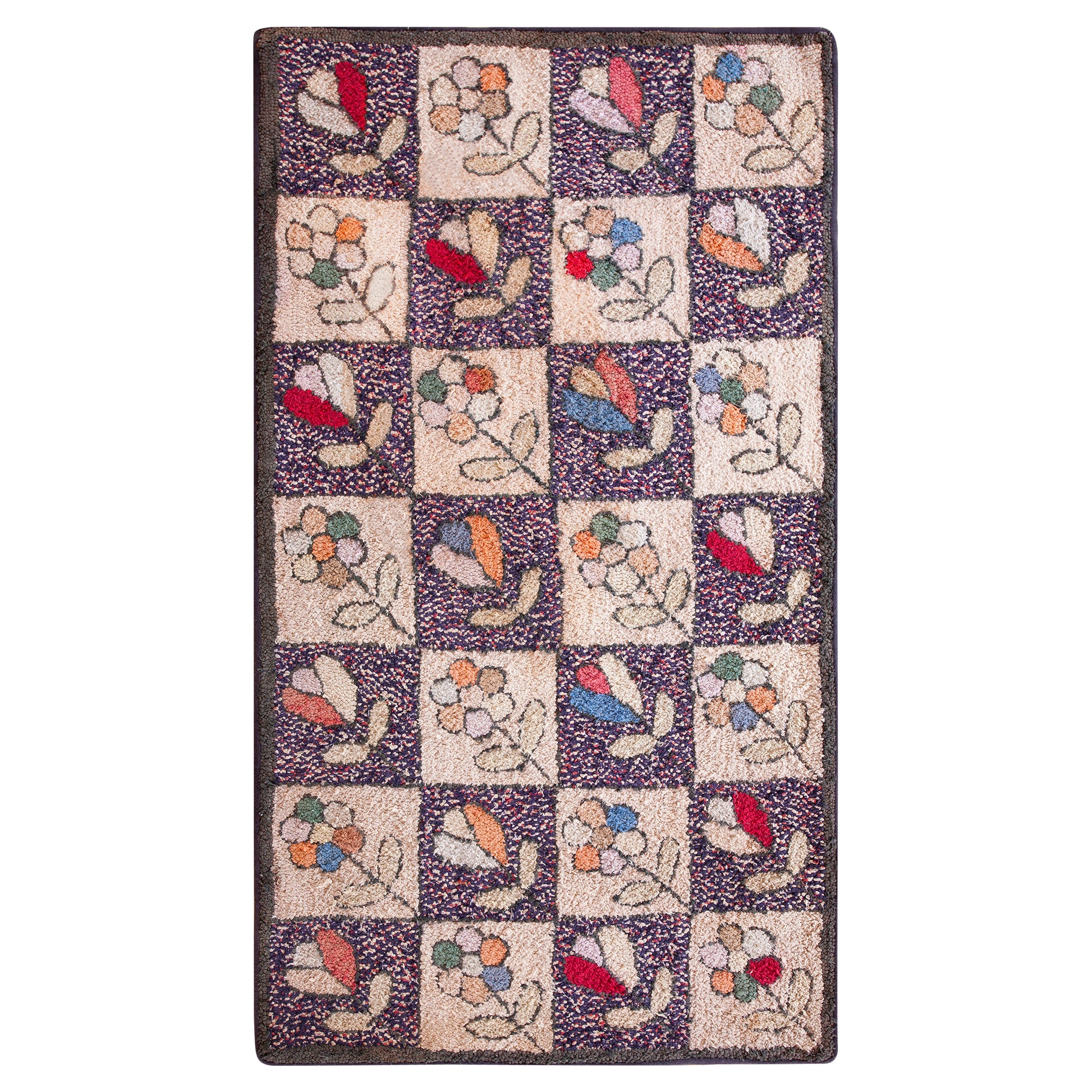 Tapis à capuche américain ancien de 2'5""" x 4'2"