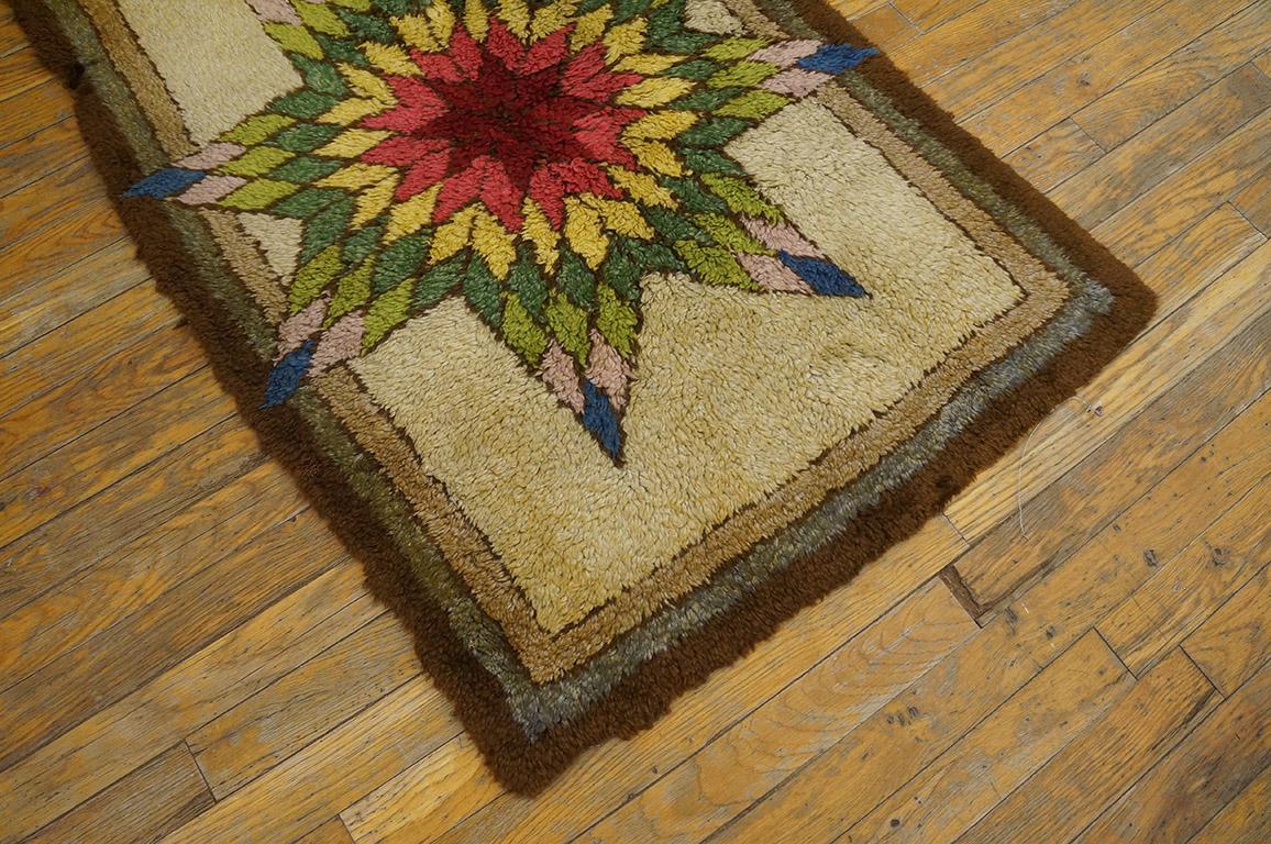 Antique American hooked rug, size: 2'5