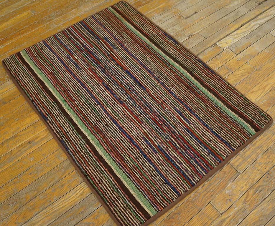 Late 19th Century Antique American Hooked Rug For Sale