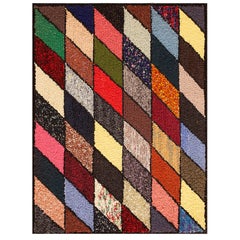 Antiker amerikanischer Kapuzenteppich mit Kapuze 2''6 x 3''4 