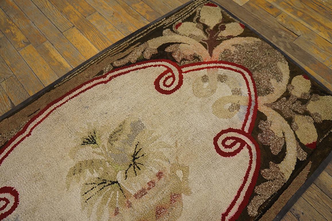 Antique American Hooked Rug 2' 6
