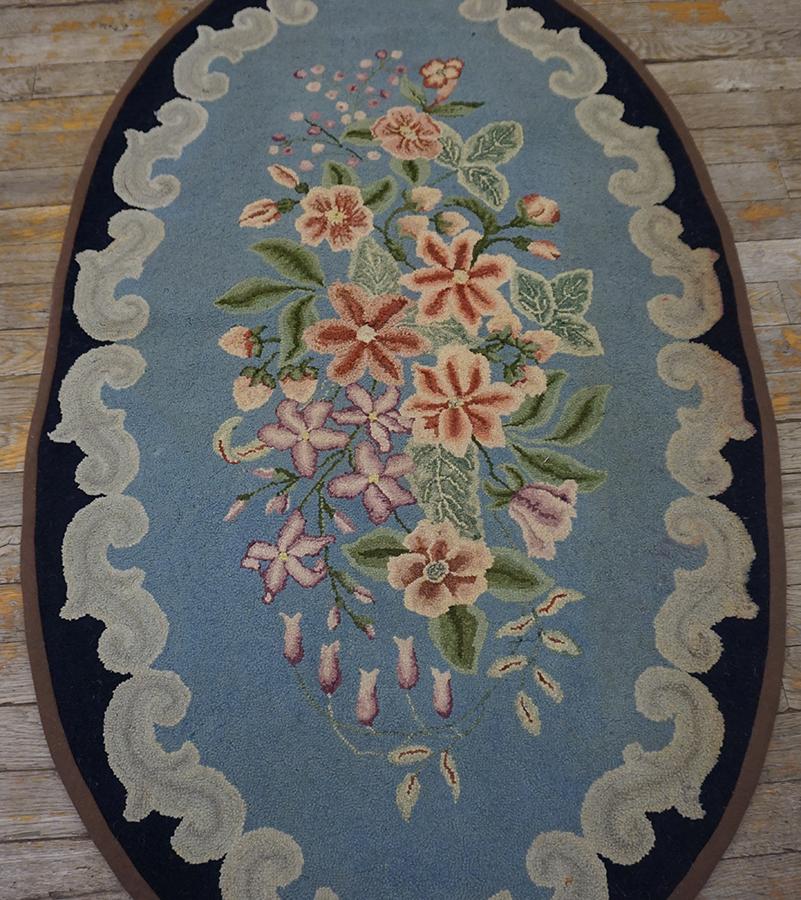 Hand-Woven Mid 20th Century American Hooked Rug  ( 2'6