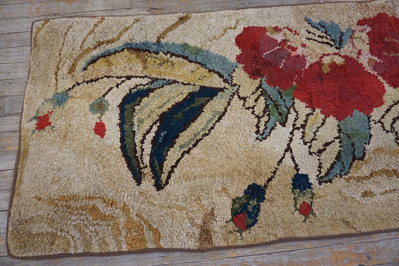Alfombra antigua con ganchos americana Tejido a mano en venta