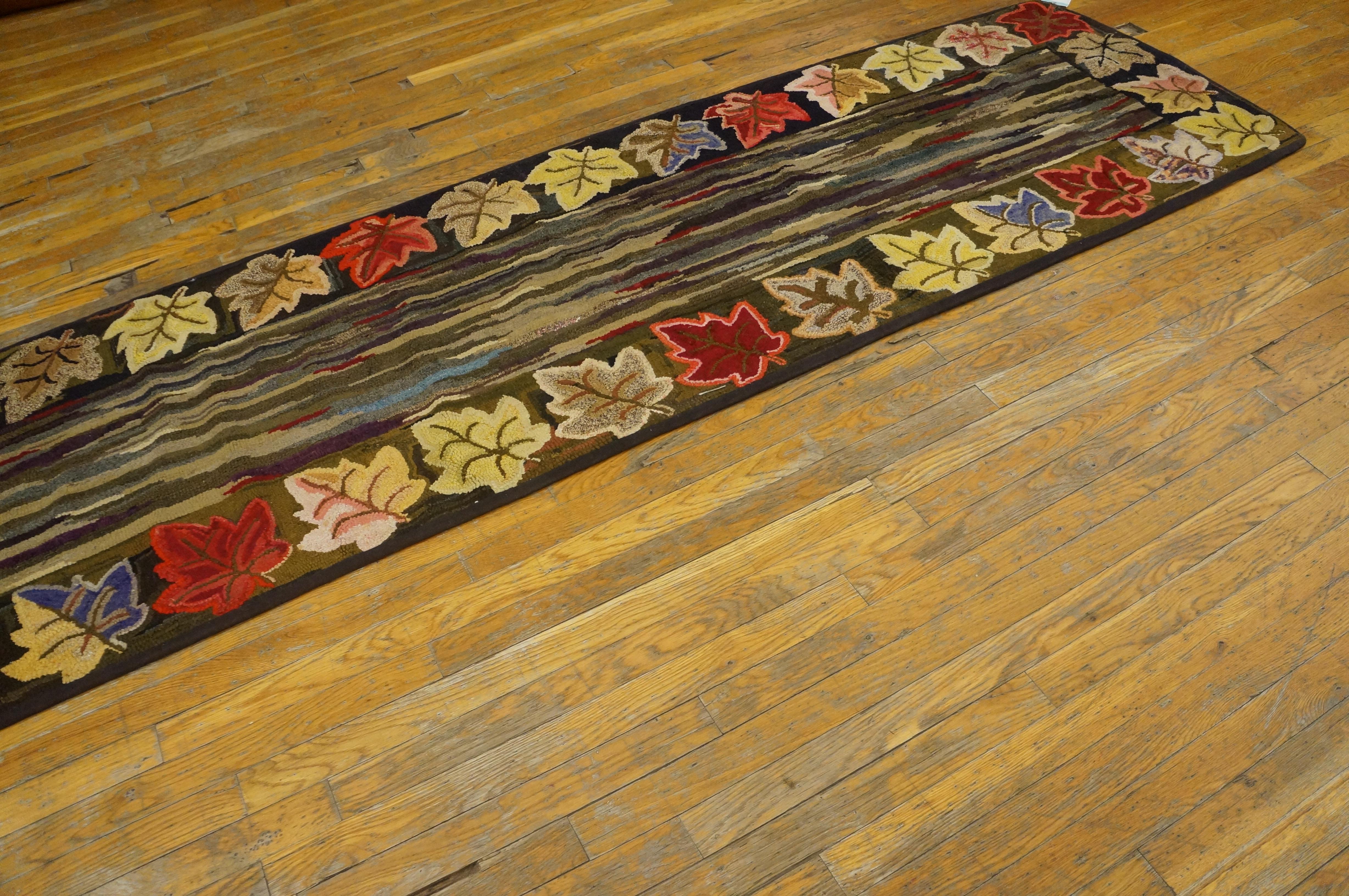 Antique American Hooked rug, size: 2'6