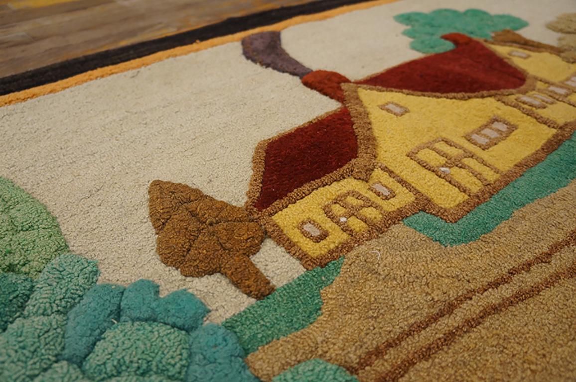 Tissé à la main Tapis à capuche américain ancien en vente