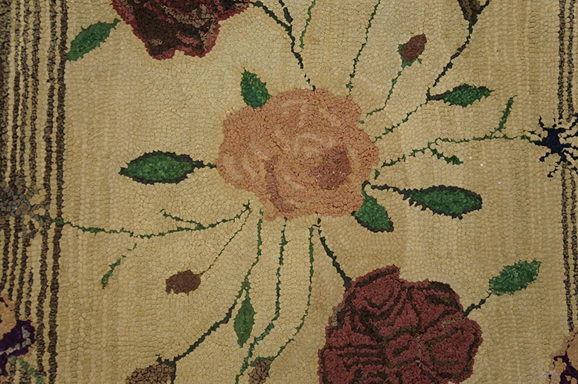 Hand-Woven Antique American Hooked Rug 2' 7