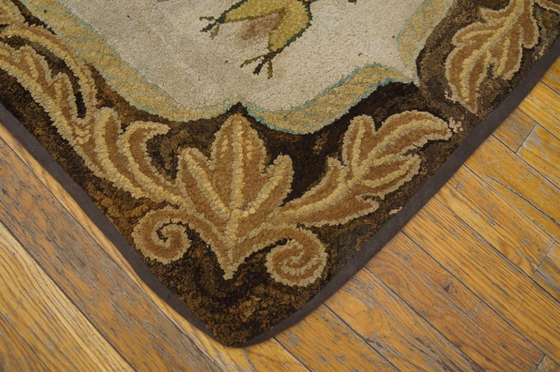 Antique American Hooked rug. Measures: 2'7