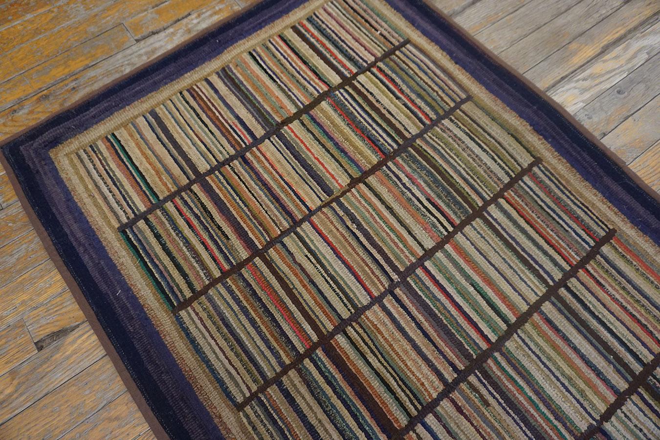 Early 20th Century American Hooked Rug ( 2'7