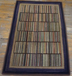 Early 20th Century American Hooked Rug ( 2'7" x 3'8" - 79 x 112 )