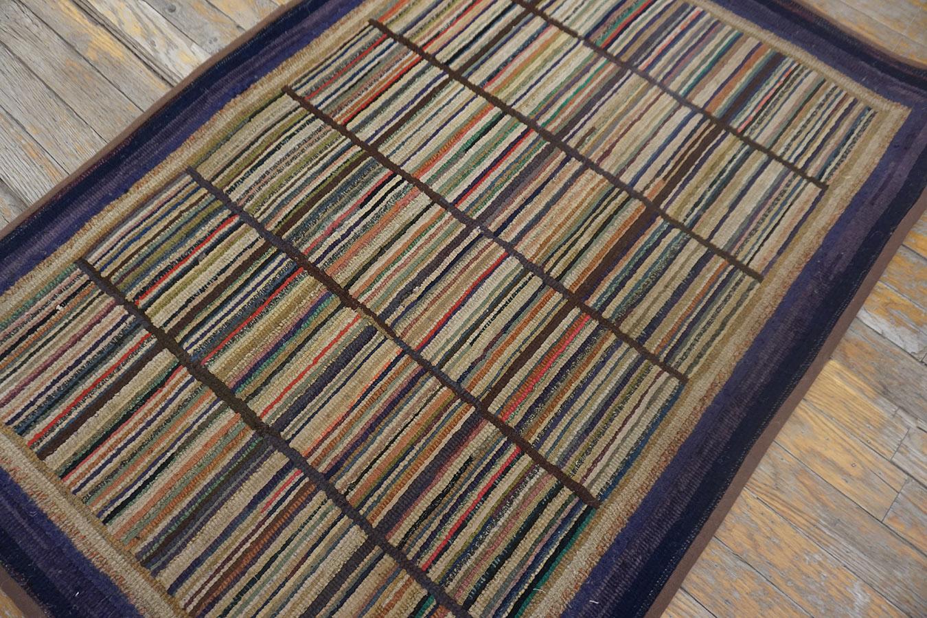Early 20th Century American Hooked Rug ( 2'7