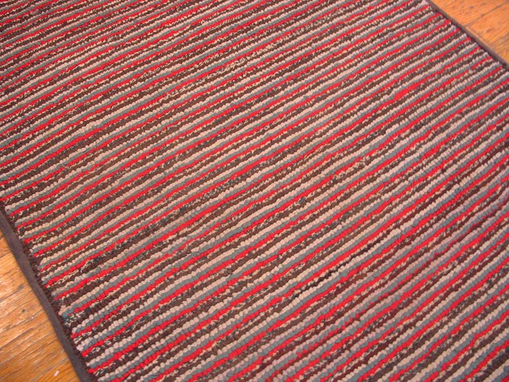 Antique American hooked rug, measures: 2'8