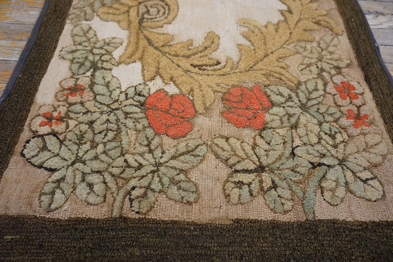 Late 19th Century American Hooked Rug ( 2'8