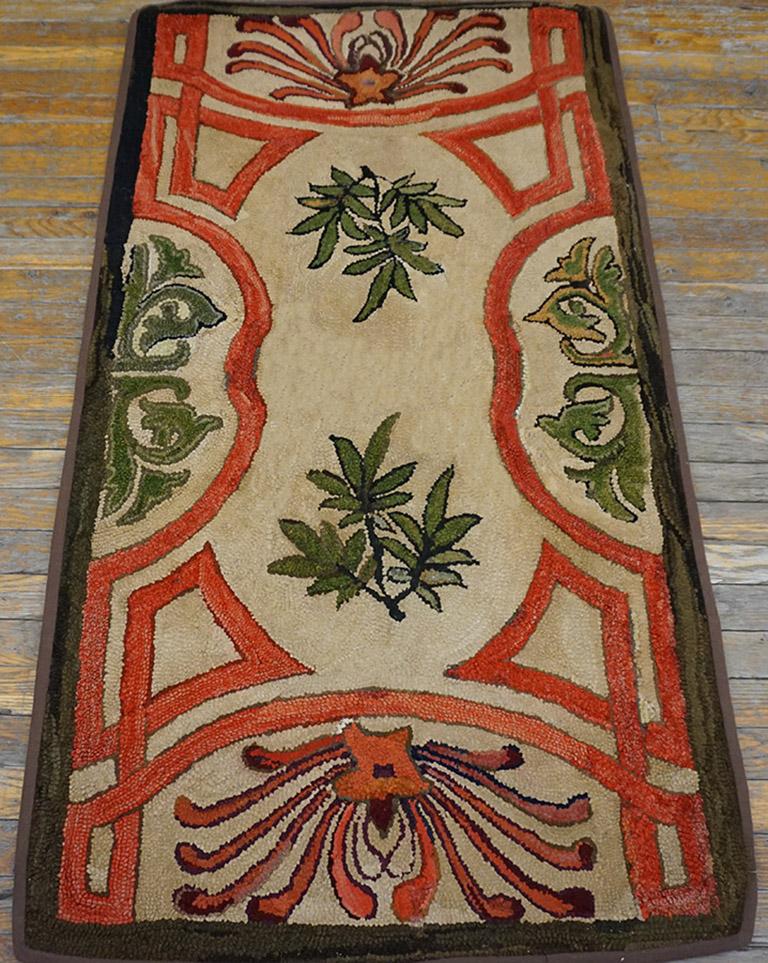 Red Hooked Rugs Antique American Hooked Rug For Sale at 1stDibs