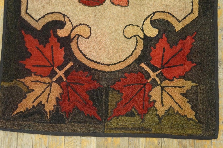 Red Hooked Rugs Antique American Hooked Rug For Sale at 1stDibs