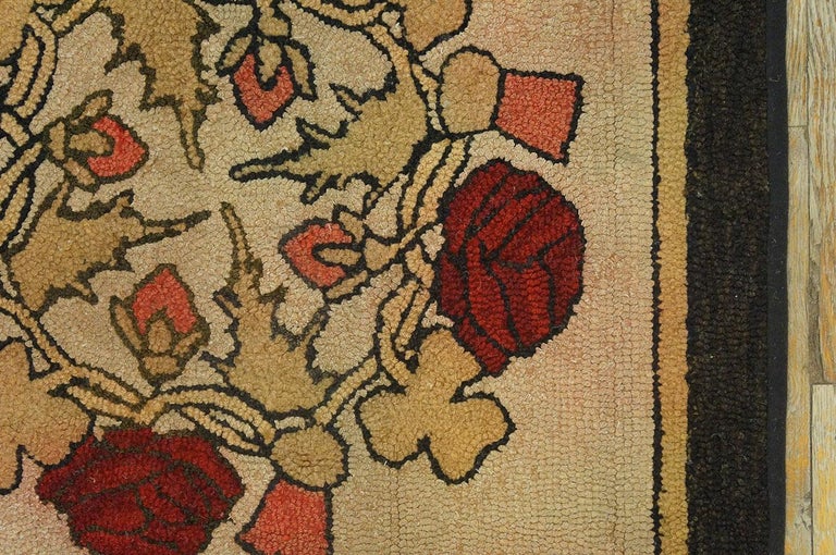 Antique American Hooked Rug For Sale at 1stDibs