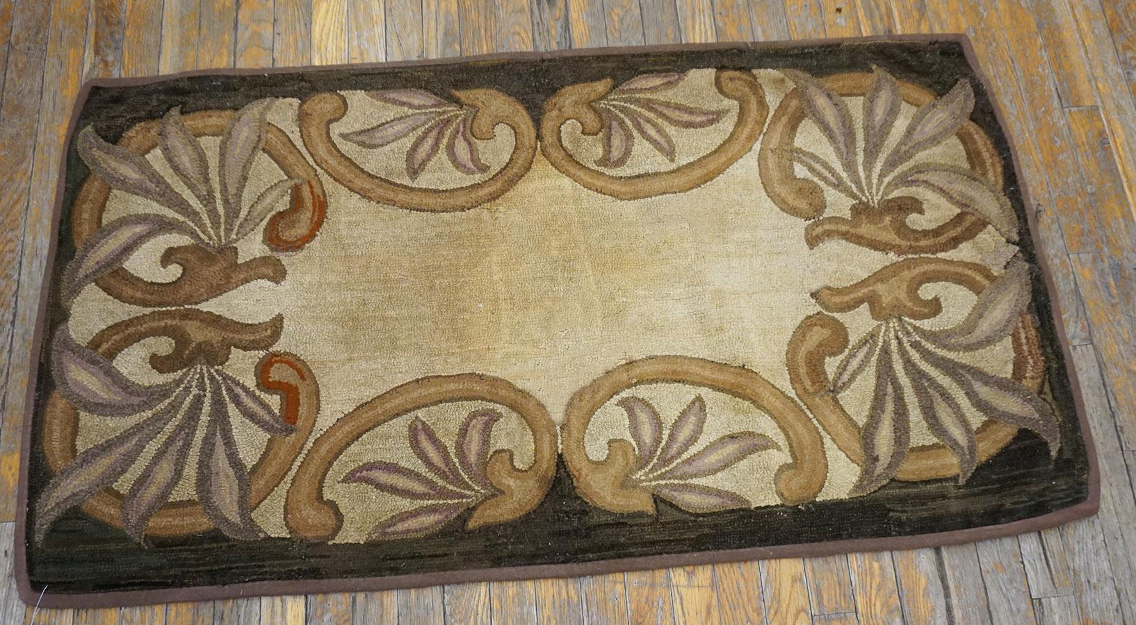 Antique American Hooked Rug For Sale 1