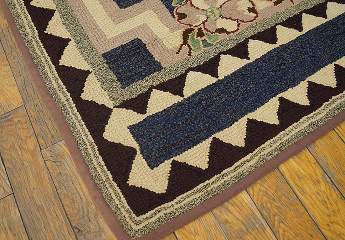 Antique American Hooked rug, measures: 2'9