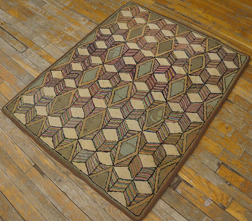 Américain Tapis à capuche américain ancien