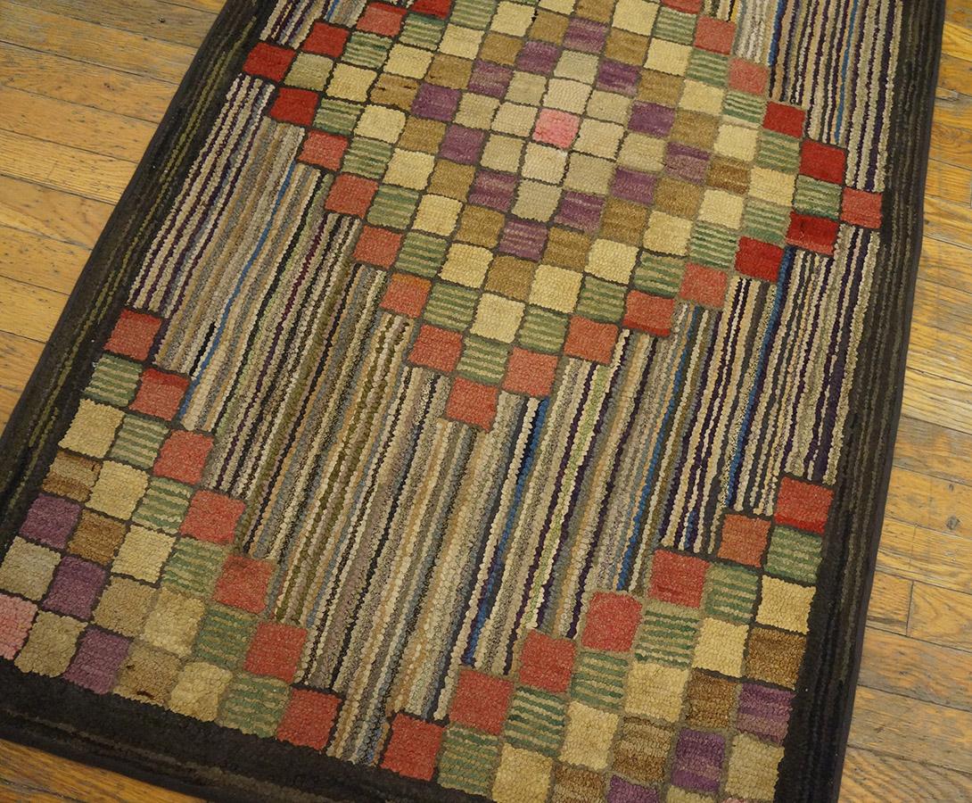 Antique American Hooked Rug 3' 0