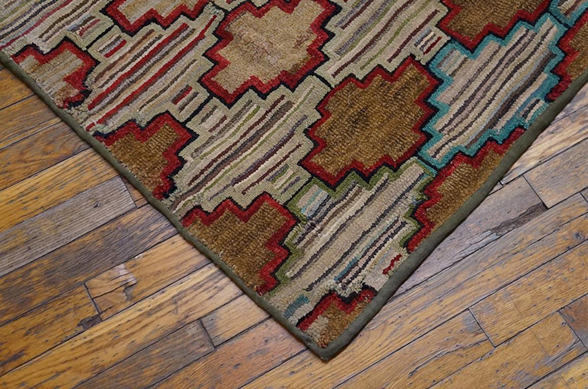 Early 20th Century American Hooked Rug ( 3' x 7' - 91 x 213 )  In Good Condition In New York, NY