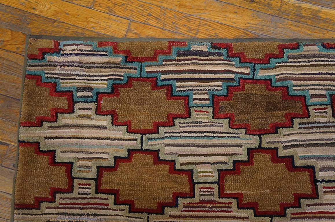 Early 20th Century American Hooked Rug ( 3' x 7' - 91 x 213 )  2