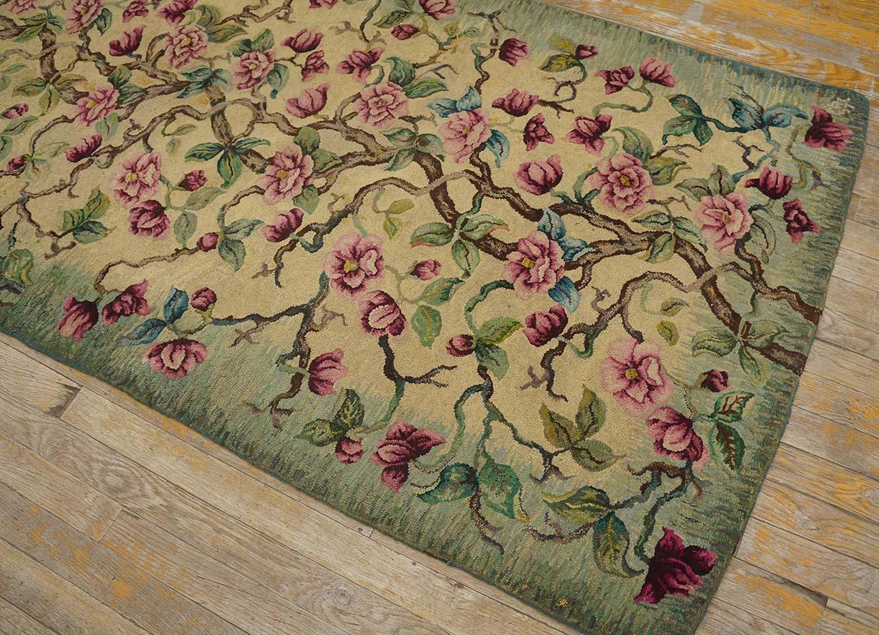 Antique American Hooked Rug For Sale 1