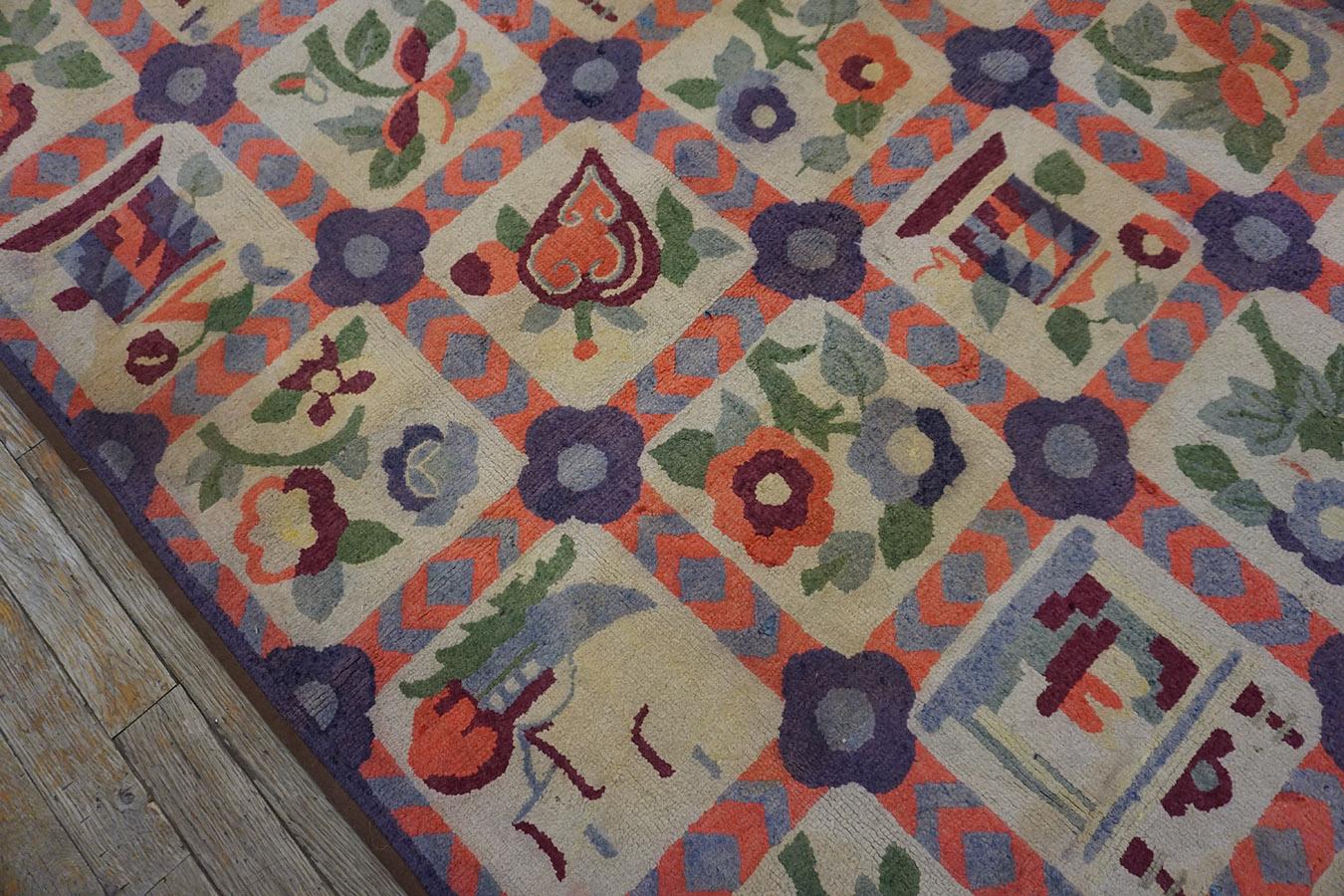 Early 20th Century American Hooked Rug ( 3'9'' x 5'7'' - 114 x 170 ) For Sale 4