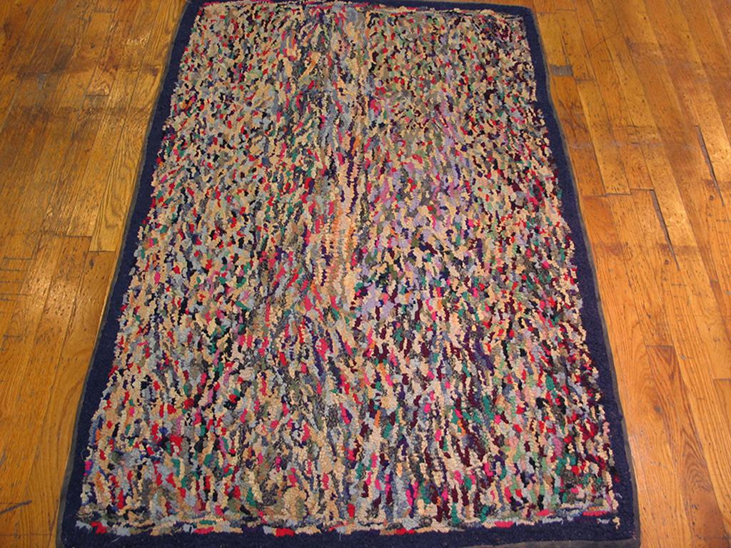 Antique American hooked rug, measures: 3'0