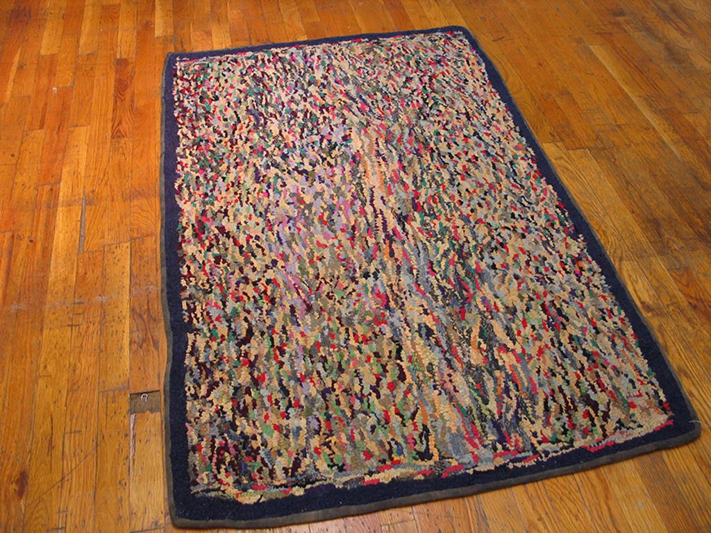 Tissé à la main Tapis à capuche américain ancien de 3' 0