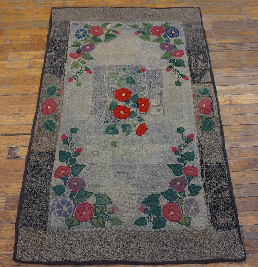 1930s American Hooked Rug ( 3 x 4'9