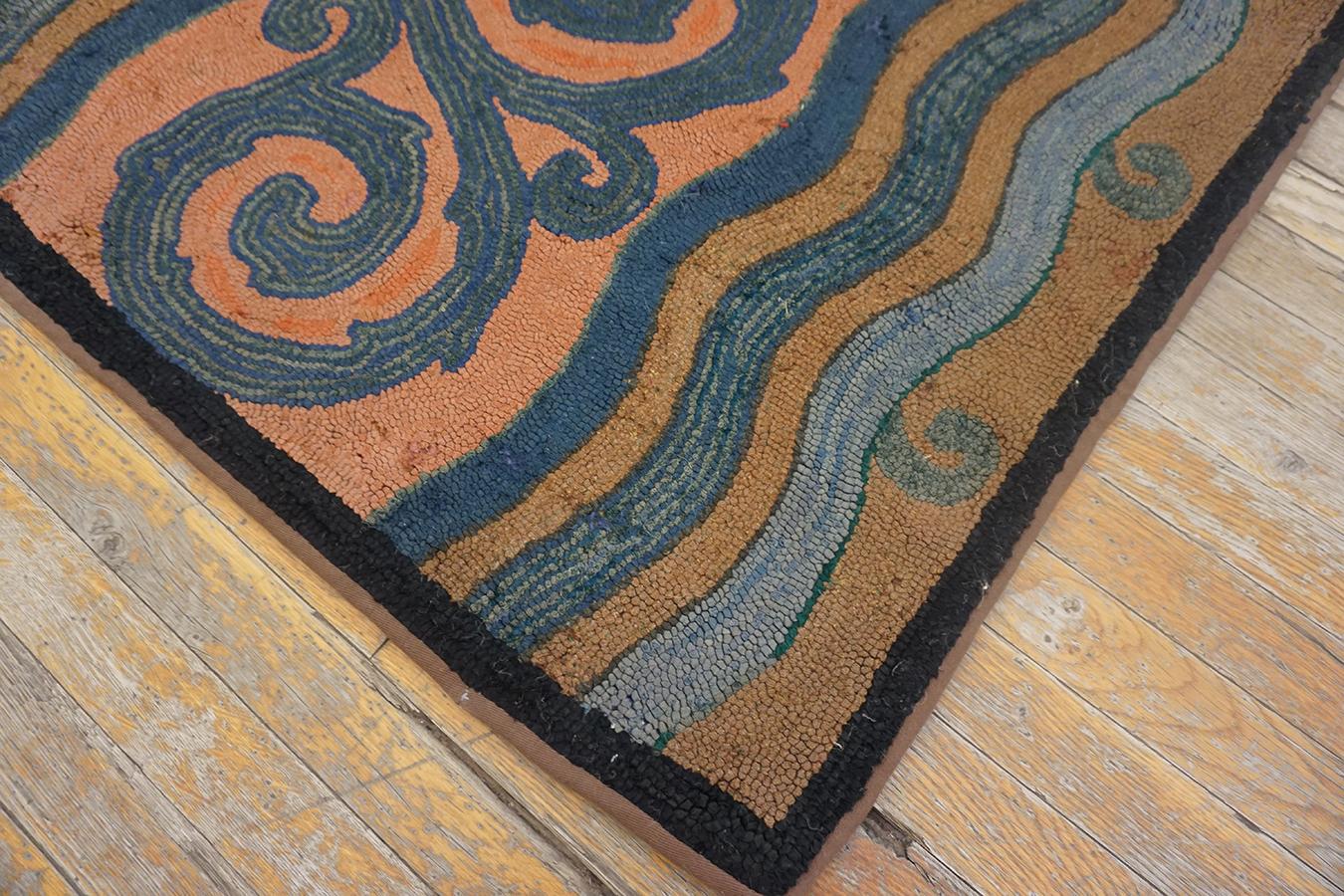 Early 20th Century American Hooked Rug ( 3' x 5'3