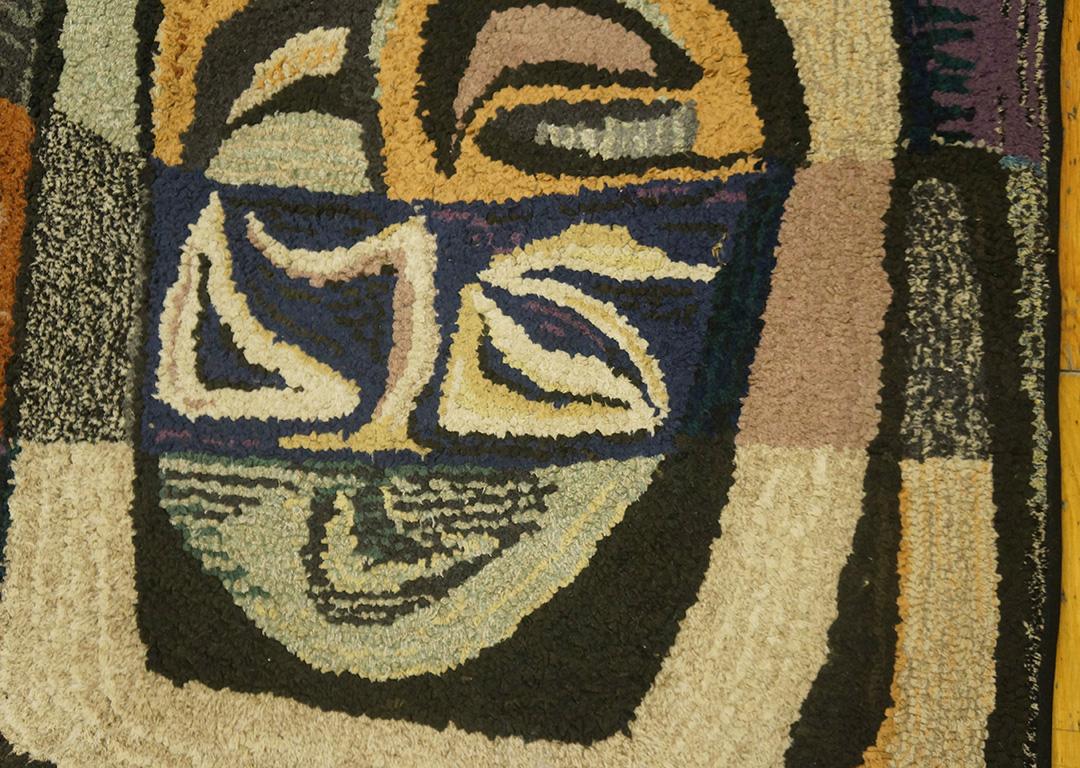 Hand-Woven 1930's American Hooked Rug For Sale