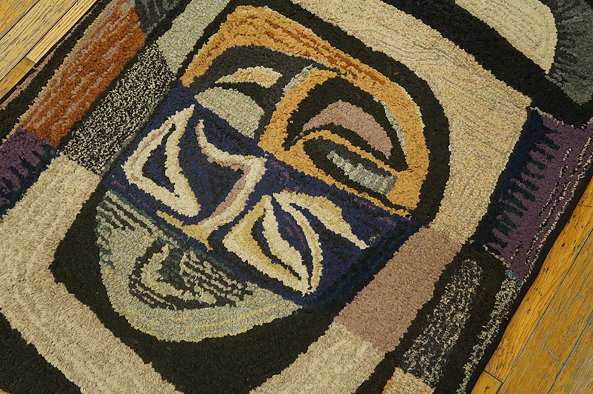 1930's American Hooked Rug In Good Condition For Sale In New York, NY