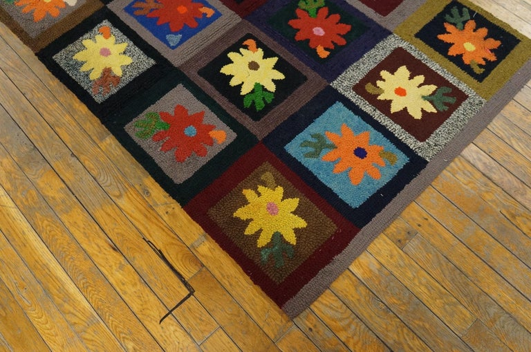 Antique American Hooked Rug For Sale at 1stDibs