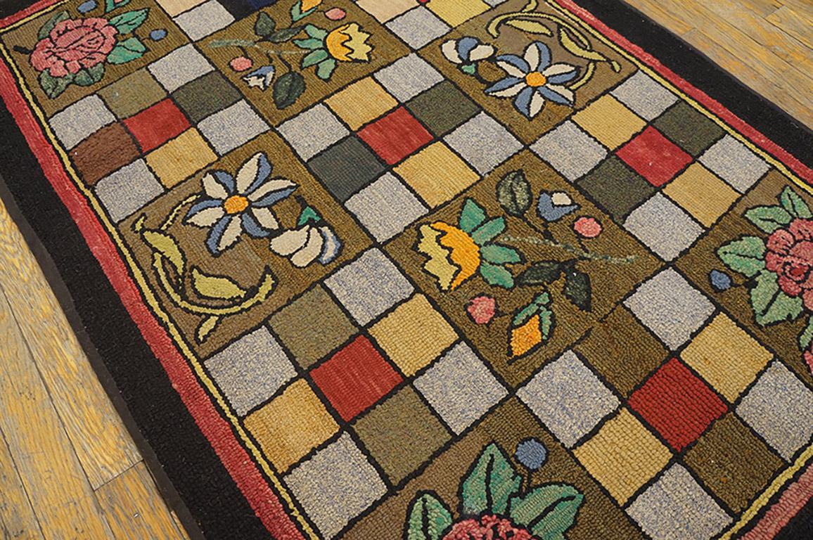 Antique American Hooked Rug 3' 0